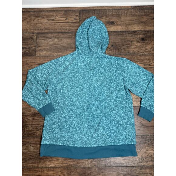 Athleta Sundown Alliance Hooded Sweatshirt Hoodie Long Teal Sz L - Picture 6 of 6